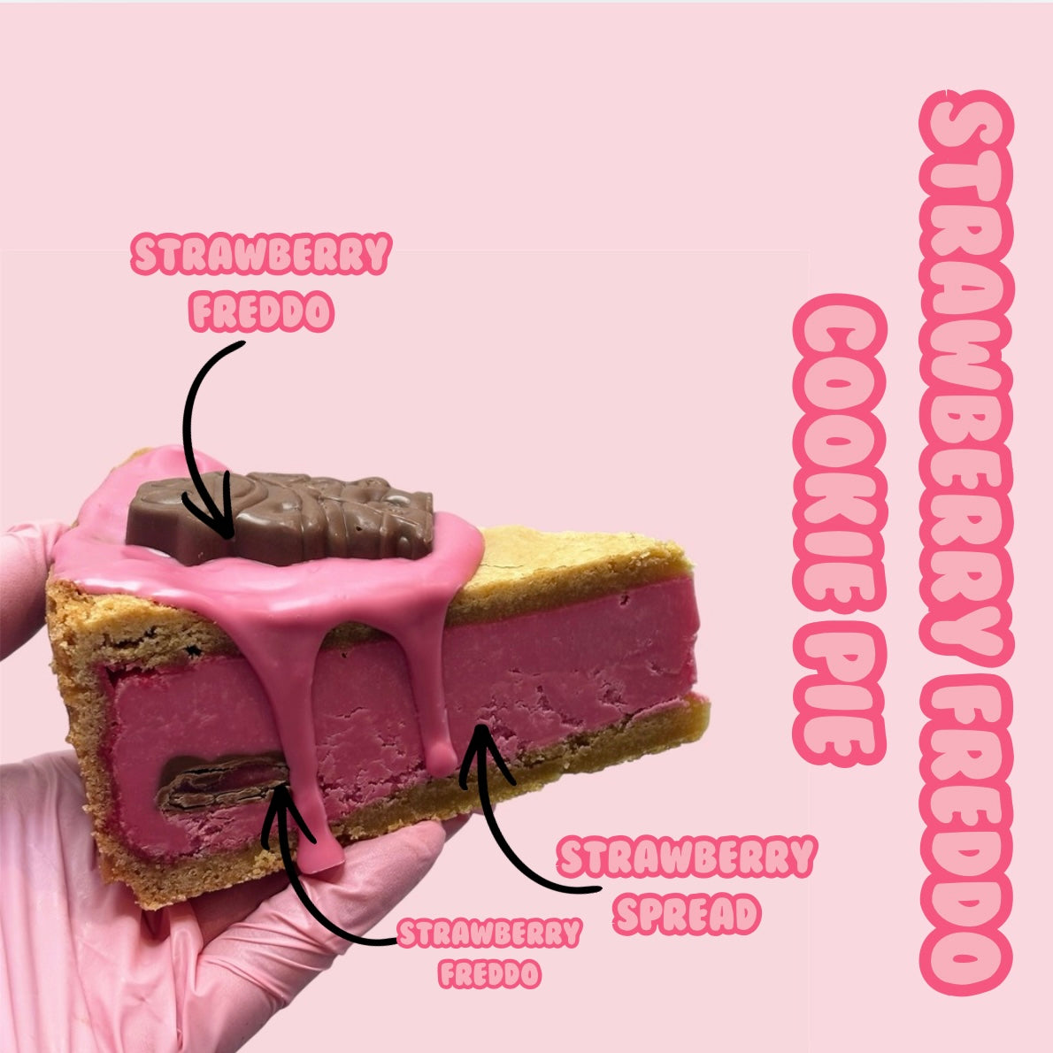Strawberry Freddo Cookie Pie
